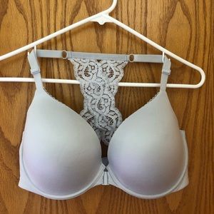 Victoria’s Secret Gray lace racer back bra 36DD